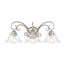 Golden 8606-BA3 PW-CLR - Wry Lighting Homestead 3-light Vanity in Pewter